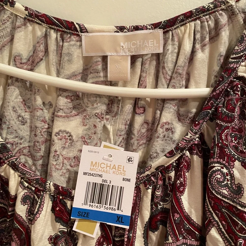 Michael Kors Women’s Paisley Blouse - Cream & Burgundy